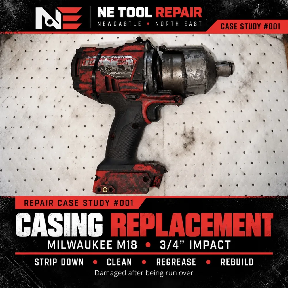 Case study 001: Milwaukee M18 3/4 inch impact wrench in for casing replacement after being run over